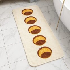 Moon Phase Bath Runner Mat – Soft, Absorbent, Non-Slip Long Bathroom Rug – 20"x47" Lunar Design