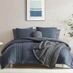 Queen Comforter Set – 7 Pieces Blue Gray Bed-in-a-Bag