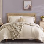 Queen Comforter Set – 7 Pieces Apricot Beige Bed-in-a-Bag