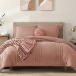 Queen Comforter Set – 7 Pieces Clay Pink Bed-in-a-Bag
