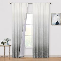 Full Blackout Curtains – 2 Panels Grey Ombre 50" × 84"