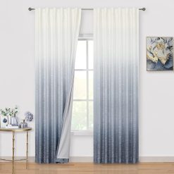 Full Blackout Curtains – 2 Panels Indigo Blue Ombre 50" × 84"