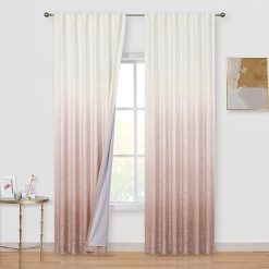 Full Blackout Curtains – 2 Panels Pink Ombre 50" × 84"